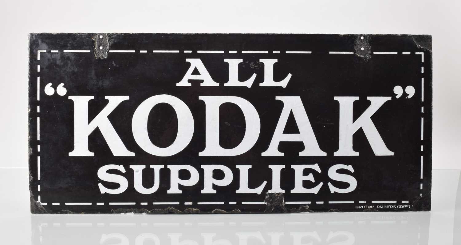 Lot 89 - A Bruton Palmers Griffin Black Enamel ALL ''KODAK'' SUPPLIES Shop Sign