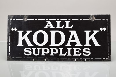 Lot 89 - A Black Enamel ALL ''KODAK'' SUPPLIES Shop Sign
