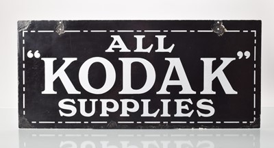 Lot 89 - A Bruton Palmers Griffin Black Enamel ALL ''KODAK'' SUPPLIES Shop Sign