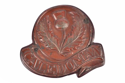 Lot 14 - A 19th Century copper mounted on wooden plaque Caledonian Insurance Company sign