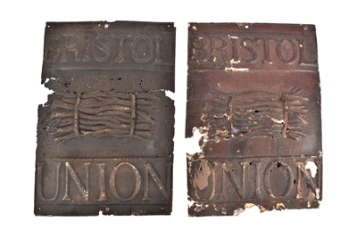 Lot 18 - Two 19th Century tin rectangular Bristol Union signs