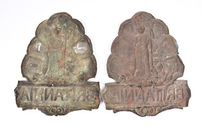 Lot 22 - Two 19th Century copper Britannia Fire Association founded in 1868 firemarks