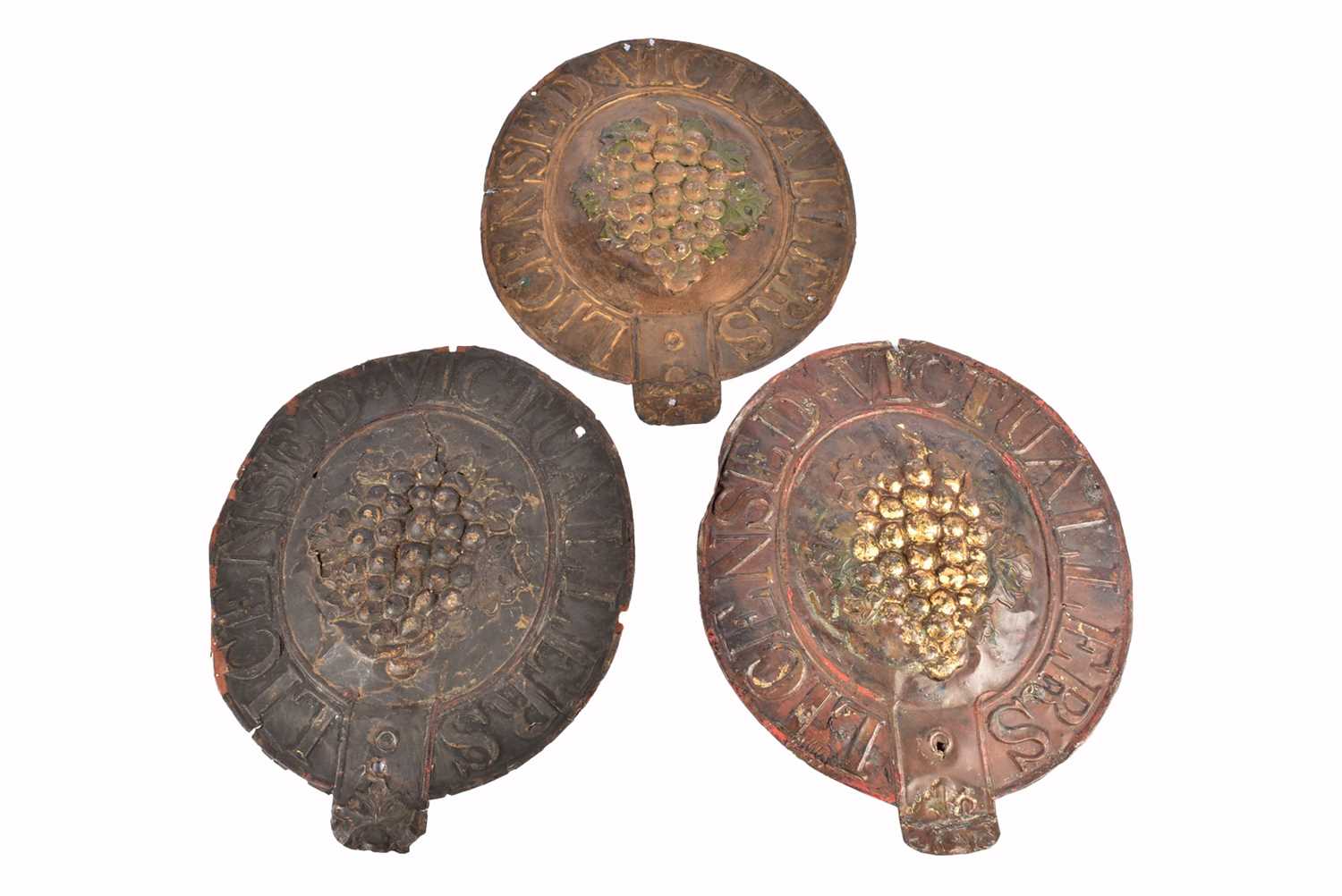 Lot 23 - Three 19th Century copper Licensed Victuallers and General Fire and Life Insurance Company firemarks