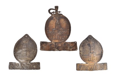 Lot 30 - Three 19th Century lead Royal Exchange firemarks
