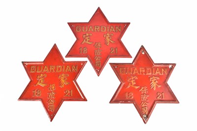 Lot 40 - Three 19th Century tin Guardian Fire and Life Assurance Company firemarks