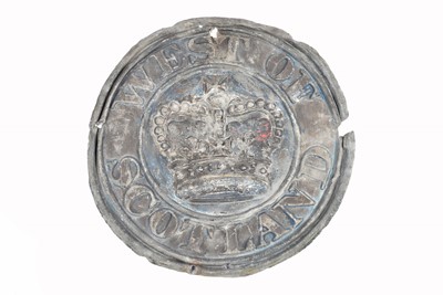Lot 45 - A 19th Century circular lead West of Scotland Insurance Company firemark