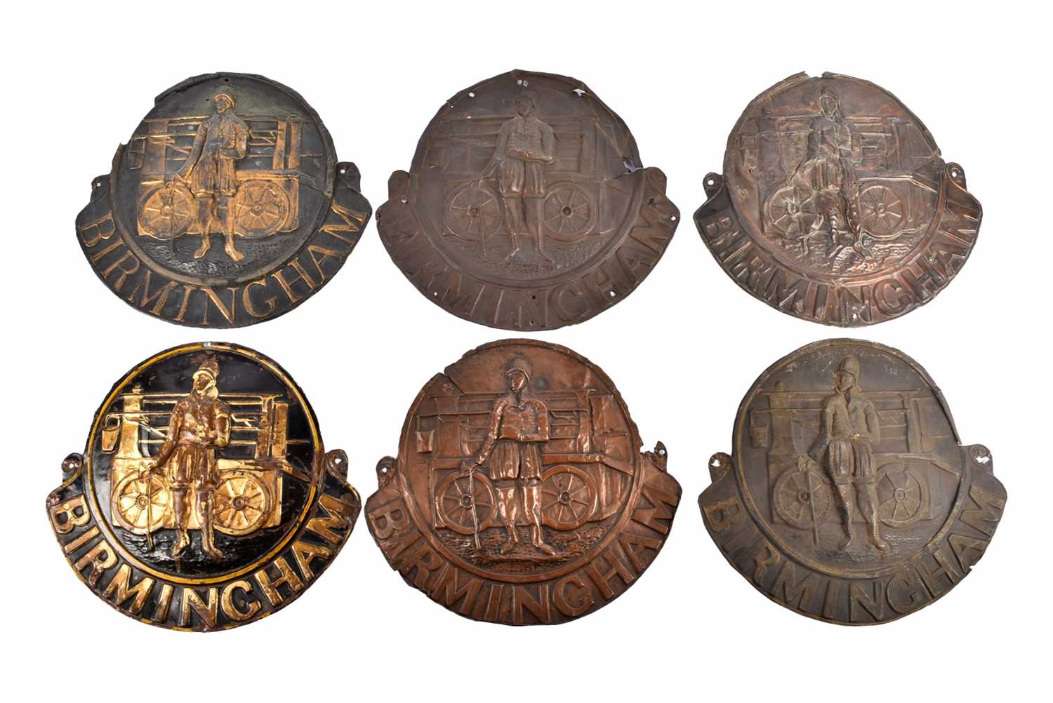 Lot 57 - Six 19th Century copper Birmingham Fire Office Company firemarks