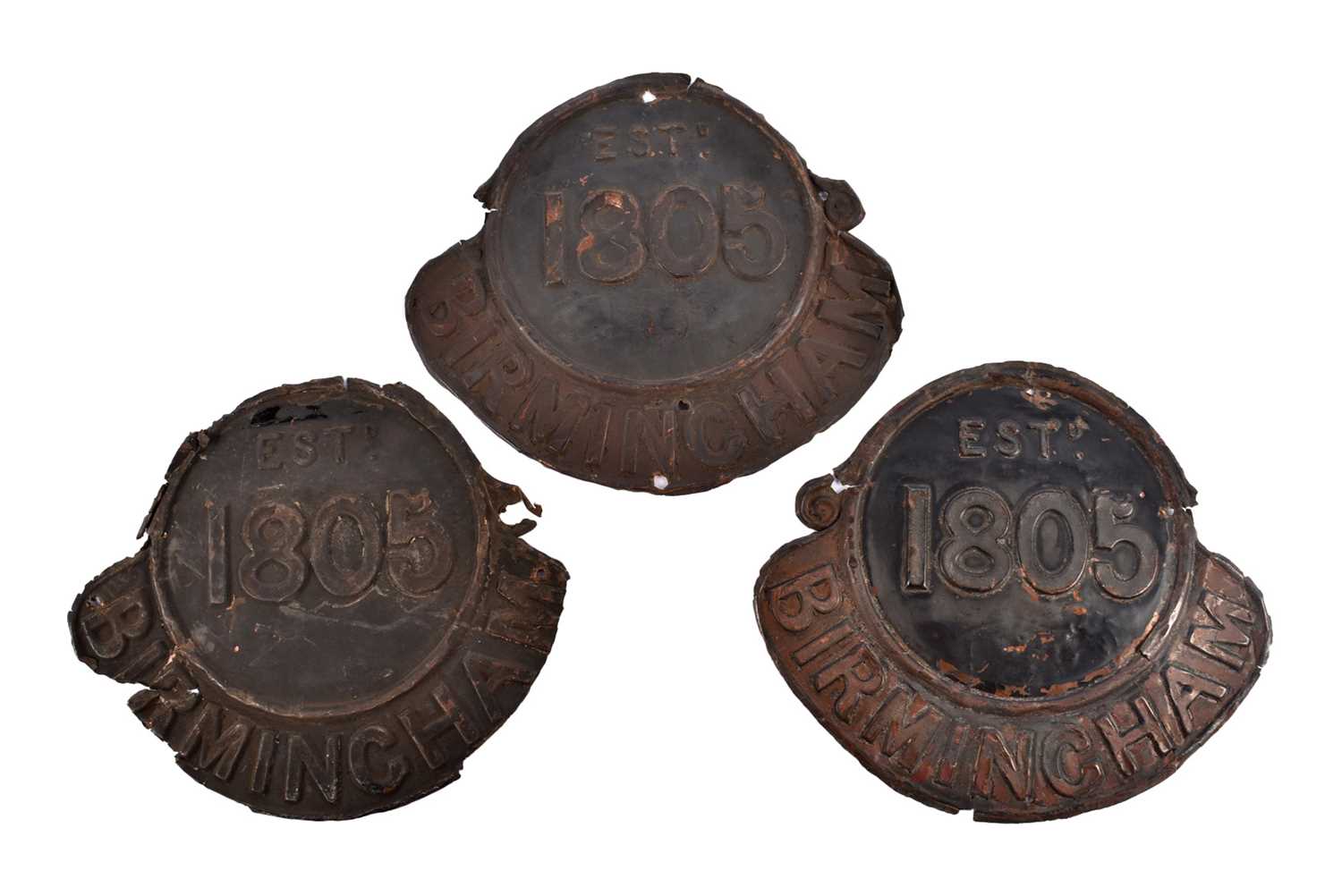 Lot 59 - Three copper Birmingham Fire Office Company firemarks