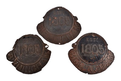 Lot 59 - Three copper Birmingham Fire Office Company firemarks