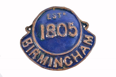 Lot 60 - A brass blue enamelled Birmingham Fire Office Company firemark