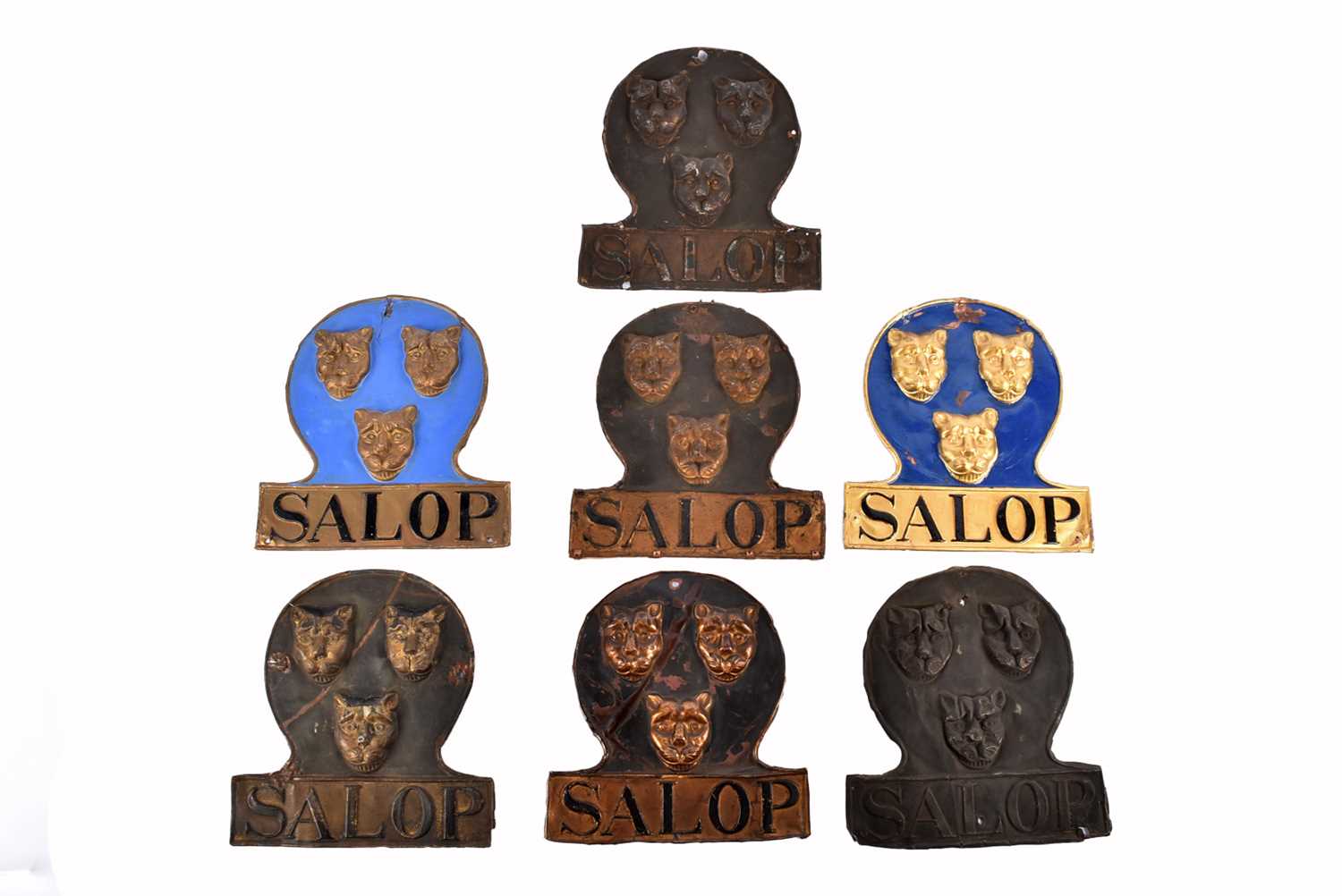 Lot 61 - Seven 19th Century copper Salop Fire Office firemarks
