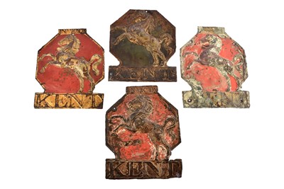 Lot 65 - Four 19th Century copper and brass Kent Insurance Company Firemarks