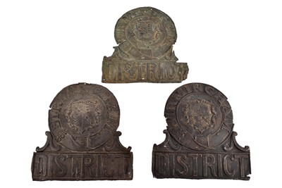 Lot 68 - Three copper District Fire Office firemarks