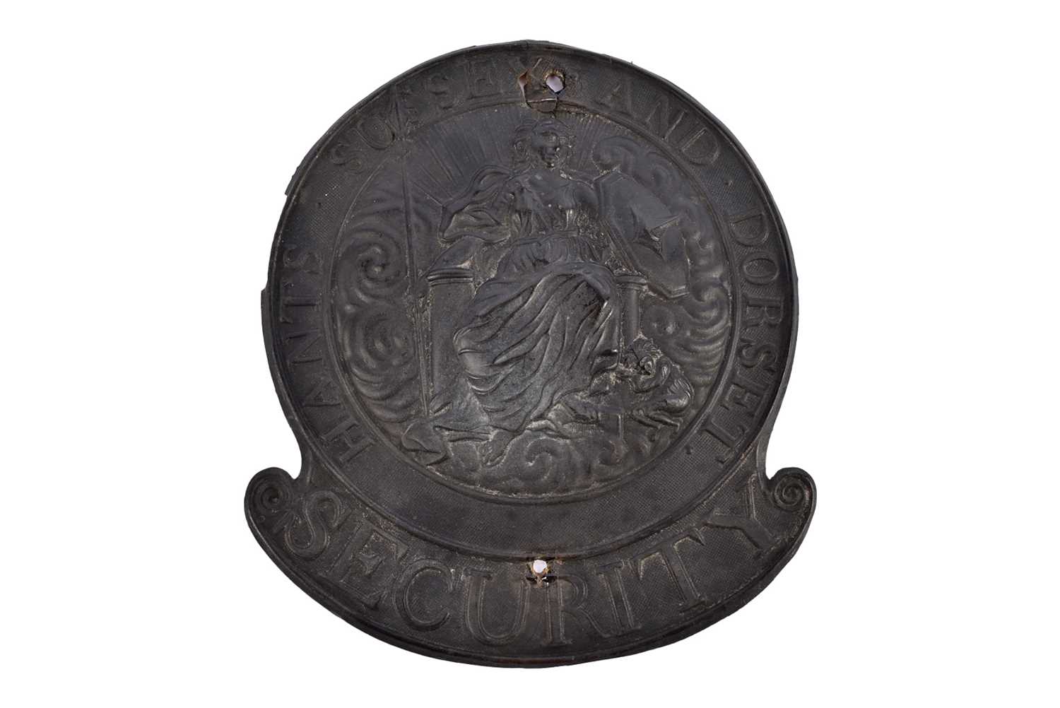 Lot 70 - A 19th Century brass Hampshire, Sussex and Dorset Fire Office firemark