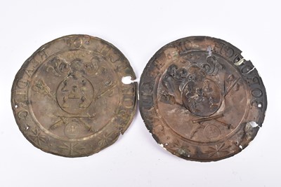 Lot 72 - Two 19th Century circular copper Reading Insurance Company firemarks