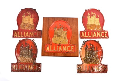Lot 77 - Five 19th Century copper Alliance British and Foreign Fire and Life Insurance Company advertising plaques