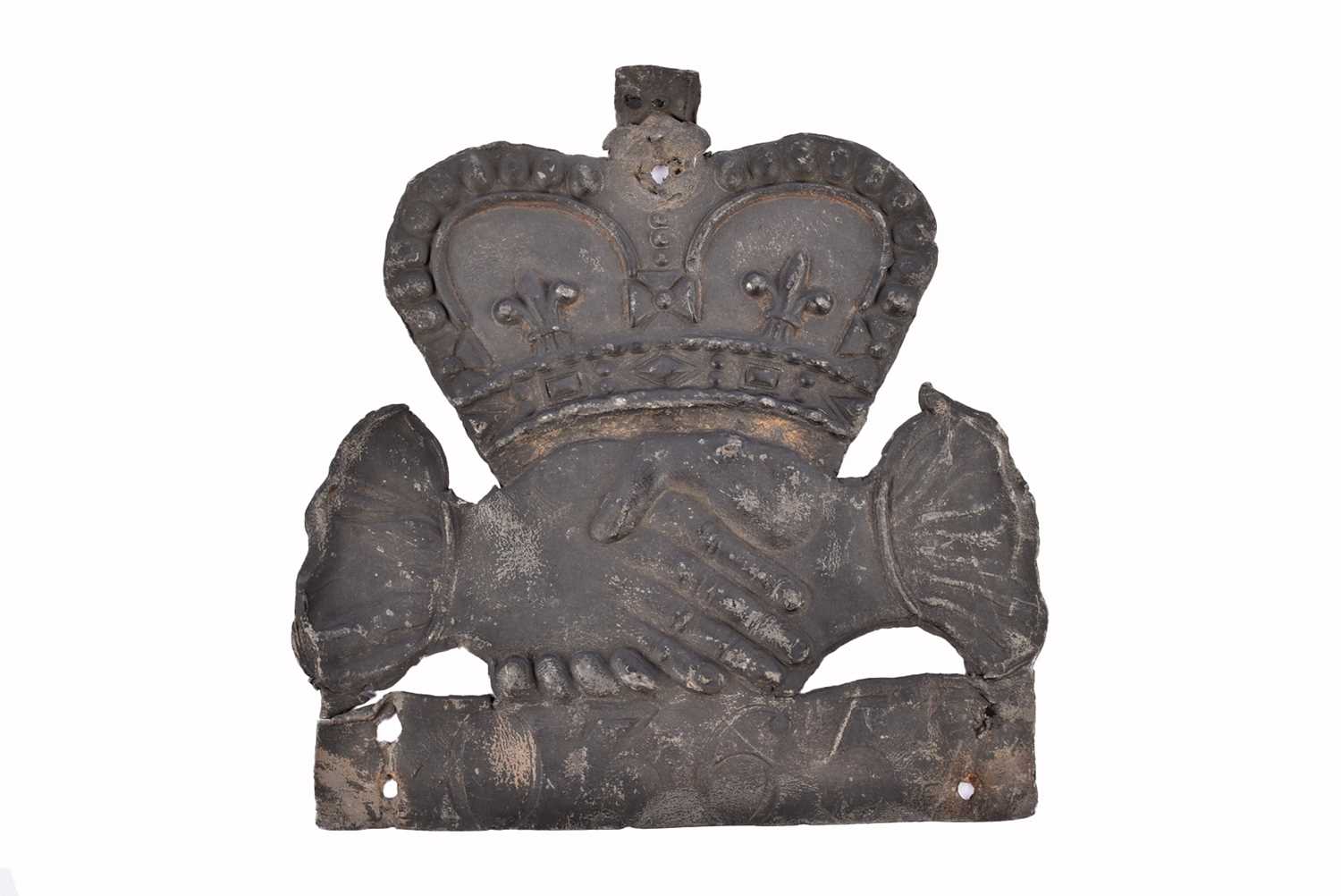 Lot 83 - A 19th Century lead Hand in Hand Fire Office firemark