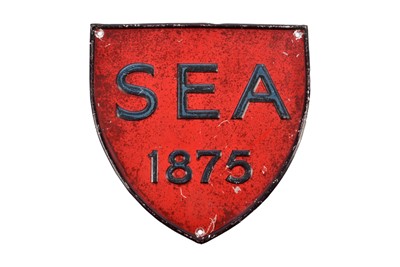 Lot 100 - A 19th Century tin Sea Insurance Company advertising shield