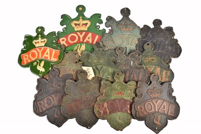 Lot 116 - Twelve 19th Century tin sheet iron Royal firemarks