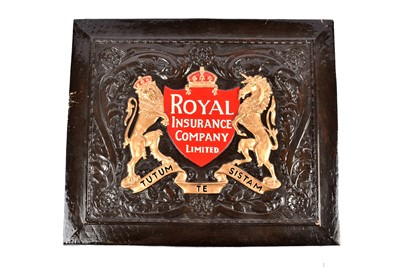 Lot 123 - A large plaster rectangular Royal Insurance Company Limited advertising plaque