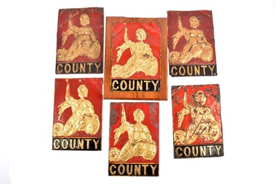 Lot 126 - Six 19th Century copper County Fire Office firemarks