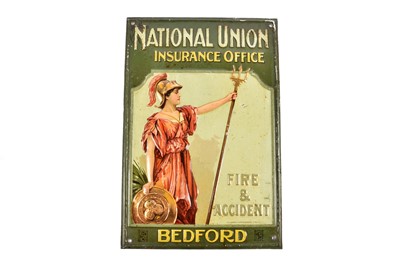 Lot 130 - A 19th Century rectangular National Union Insurance Office tin advertising sign