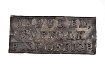 Lot 132 - A 19th Century rectangular lead Suffolk Fire Office firemark