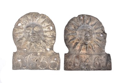 Lot 169 - Two lead Sun Fire Office firemarks