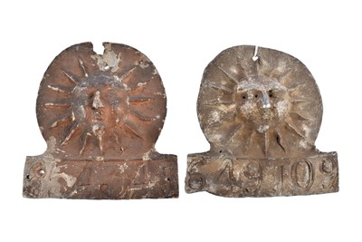 Lot 172 - Two lead Sun Fire Office firemarks