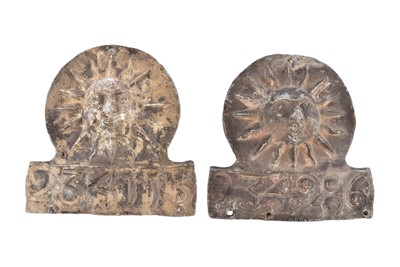 Lot 173 - Two lead Sun Fire Office firemarks