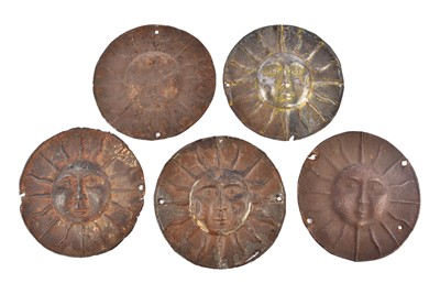 Lot 176 - Five 19th Century tin Sun Insurance Company of Dublin circular firemarks
