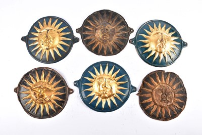 Lot 177 - Six circular copper Sun Fire Office firemarks