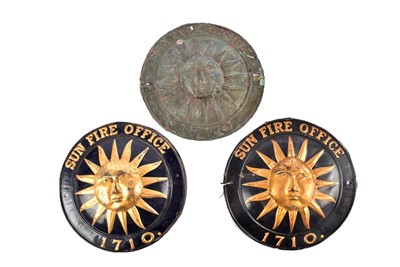 Lot 178 - Three circular copper Sun Fire Office marks