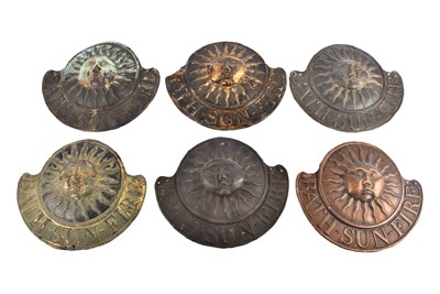 Lot 183 - Six 19th Century copper Bath Sun Fire Office firemarks