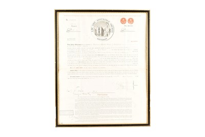 Lot 289 - Framed Law Life Assurance Society Insurance Policy