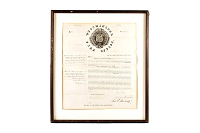 Lot 296 - Framed Westminster Fire Office Policy