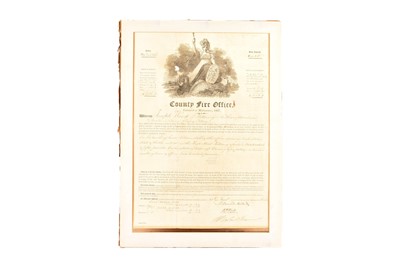 Lot 298 - Framed Double sided County Fire Office Policy