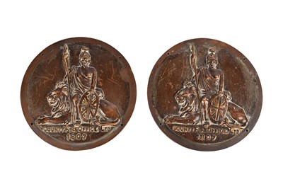 Lot 314 - Two circular bronzed plaques