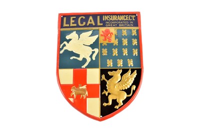Lot 316 - A coloured enamelled Legal Insurance Co Ld advertising tin shield