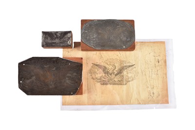 Lot 317 - Three Phoenix logo printing plates mounted on wooden blocks