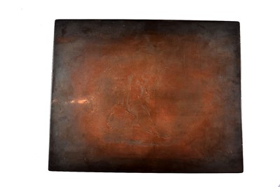 Lot 337 - A 19th Century rectangular copper printing plate