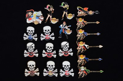 Lot 5 - A collection of eighteen Pirate week Hard Rock Café Cayman Islands pin badges