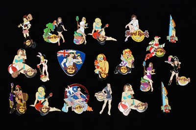 Lot 11 - A collection of twenty Women Hard Rock Café Cayman Islands pin badges