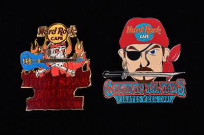 Lot 13 - A collection of twenty Pirate week Hard Rock Café Cayman Islands pin badges