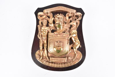 Lot 81 - A cast brass Coat of Arms for the Douglas Clan