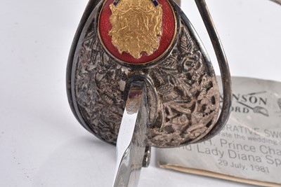 Lot 104 - A Commemorative Wilkinson Sword to commemorate the Wedding of H.R.H Prince Charles and Lady Diana Spencer