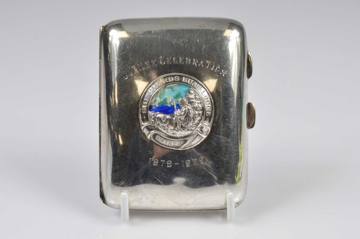 Lot 109 - A Silver Hallmarked Masonic Jubilee Celebration Cigarette Case