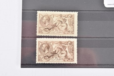 Lot 160 - Two 1918 2/6d Half Crown Sea Horse Stamps