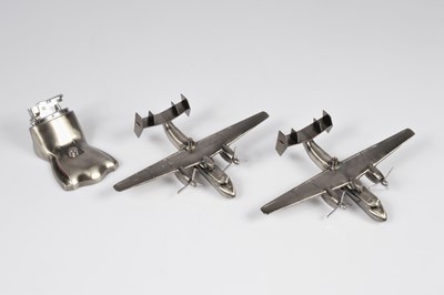 Lot 234 - Two novelty aircraft table lighters