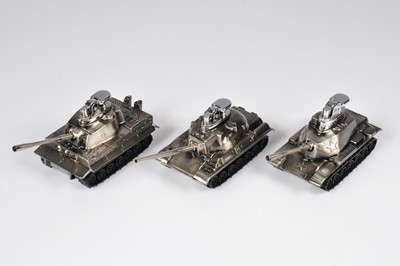 Lot 235 - Three novelty tank table lighters